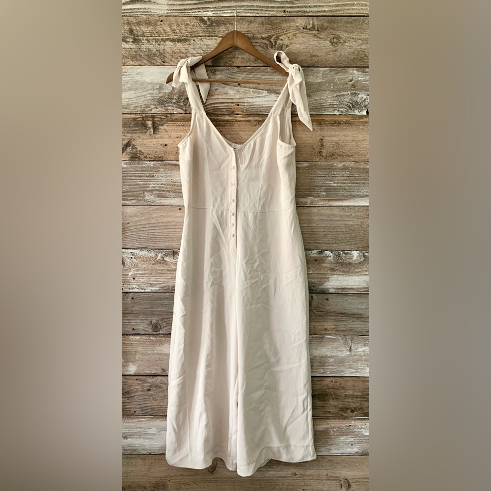 Chelsea & Violet Cream Tie-Shoulder Jumpsuit